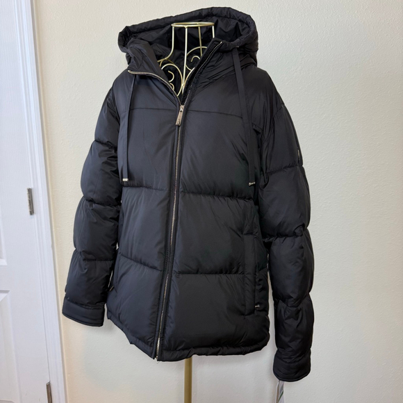 Women's Michael Kors Black Hooded Puffer Jacket Size L